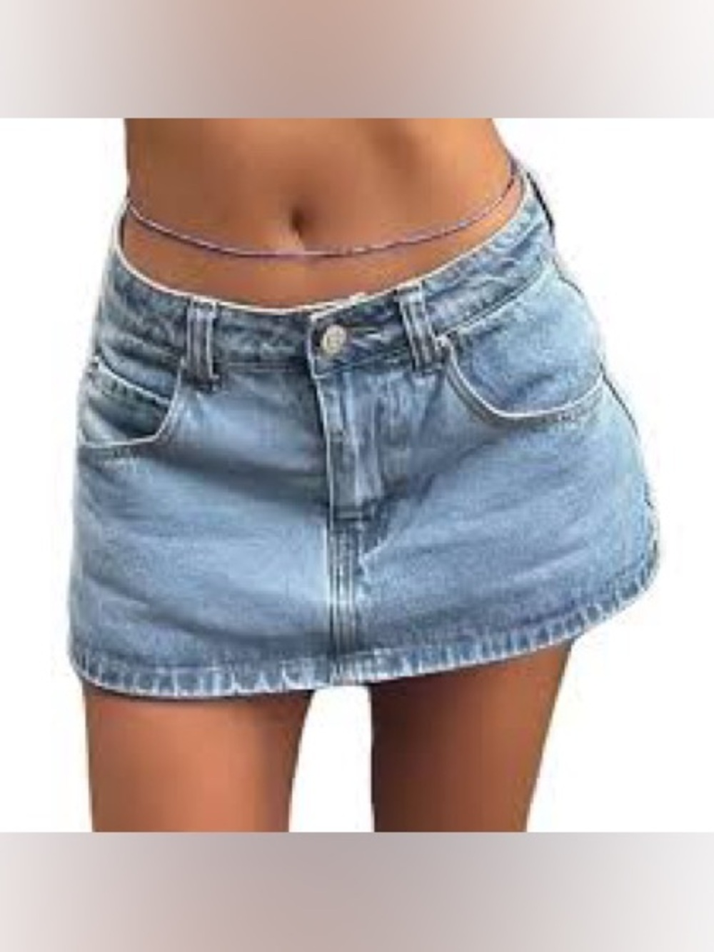 Hollister Light Blue Denim Micro Mini Skirt with undershorts